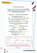 Find the synonyms football worksheet