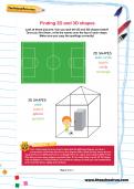 Finding 2D and 3D shapes football worksheet