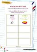 Finding cubes and cuboids worksheet