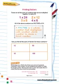 Finding factors worksheet