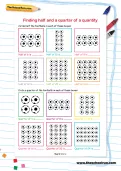 Finding half and a quarter of a quantity football worksheet