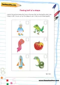 Finding half of a shape worksheet