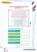 Finding percentages of quantities: multiples of 10 worksheet