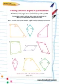 Finding unknown angles in quadrilaterals worksheet