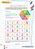 Five in a row: numbers 1-6