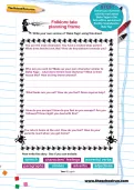 Folklore tale planning frame worksheet