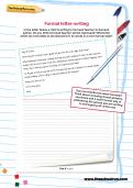Formal letter-writing worksheet