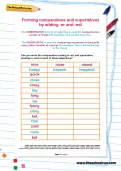 Forming comparatives and superlatives by adding -er and -est worksheet