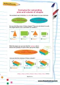 Formulas for calculating area and volume of shapes worksheet