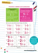 Fractions: addition and subtraction worksheet