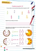 Fractions equal to one half worksheet
