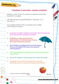 Fractions of amounts worksheets