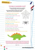 Full stop or exclamation mark worksheet