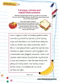 Full stops, commas and capital letters practice worksheet
