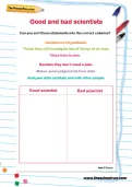 Good and bad scientists worksheet