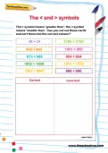 The < and > symbols activity