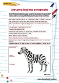 Grouping text into paragraphs worksheet