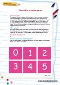 Guess the number game worksheet