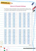 Halves to 20 speech challenge worksheet