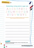 Handwriting worksheet: upper case letters