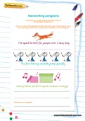 Handwriting pangrams worksheet