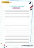 Handwriting practice sheets