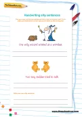 Handwriting silly sentences worksheet