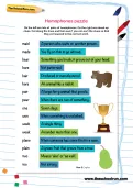 Homophones puzzle worksheet