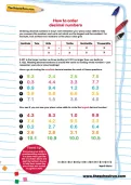 How to order decimal numbers worksheet
