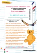 Identifying concrete and abstract nouns worksheet