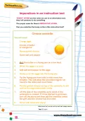 Imperatives in an instruction text worksheet