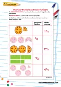Improper fractions and mixed numbers worksheet