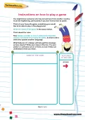 Instructions on how to play a game worksheet
