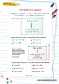 Introduction to algebra worksheet