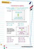 Introduction to algebra worksheet