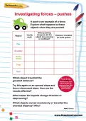 Investigating forces - pushes activity
