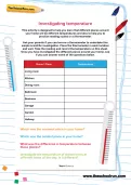Investigating temperature worksheet