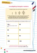 Investigating triangular numbers worksheet