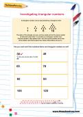 Investigating triangular numbers worksheet