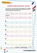 Jumbled number sentences division worksheet
