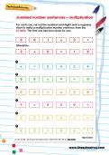 Jumbled number sentences multiplication worksheet