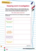 Keeping warm investigation worksheet