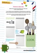 Kitchen materials worksheet