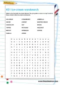 KS1 Ice cream wordsearch