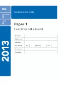 Key Stage 2 - 2013 LEVEL 6 Maths SATs Papers 