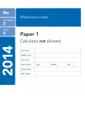 Key Stage 2 - 2014 LEVEL 6 Maths SATs Papers 
