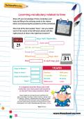 Learning vocabulary related to time worksheet