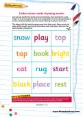 Letter arrow cards rhyming words