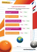 Light and shadows facts worksheet