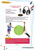 Listening to a sports commentary worksheet